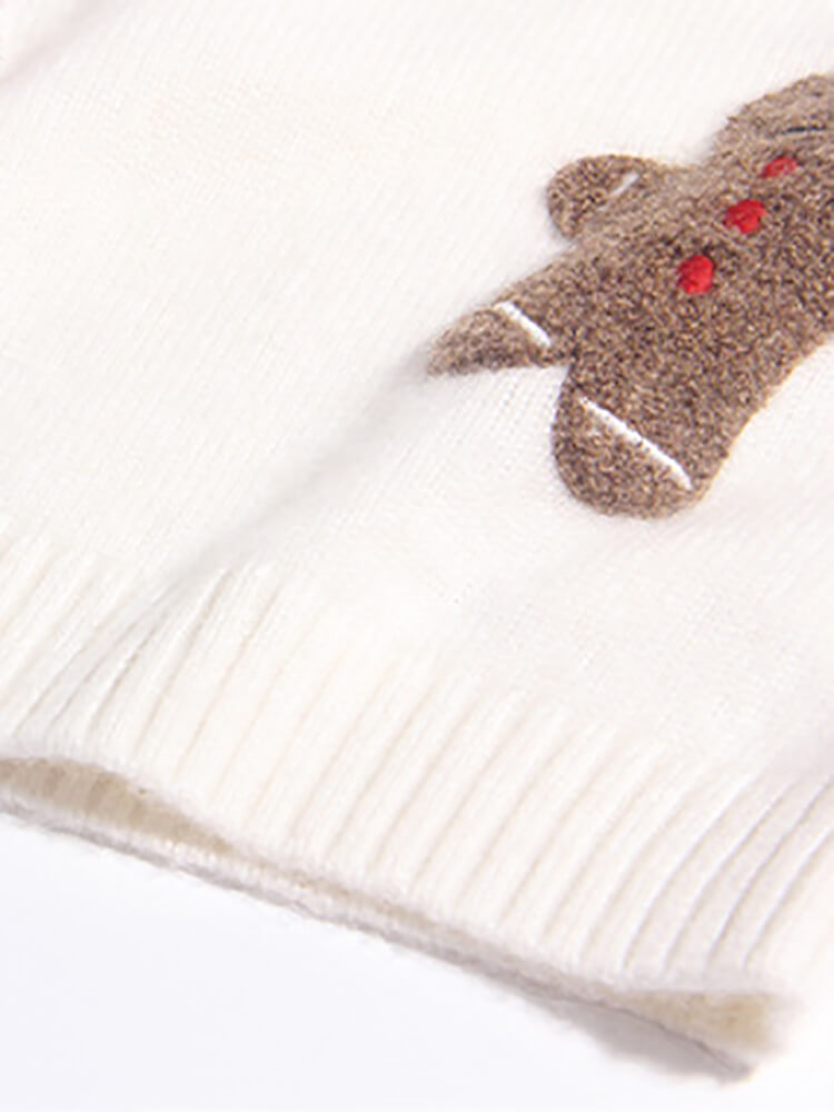 Kids White Cashmere Christmas Holiday Pullover Sweater